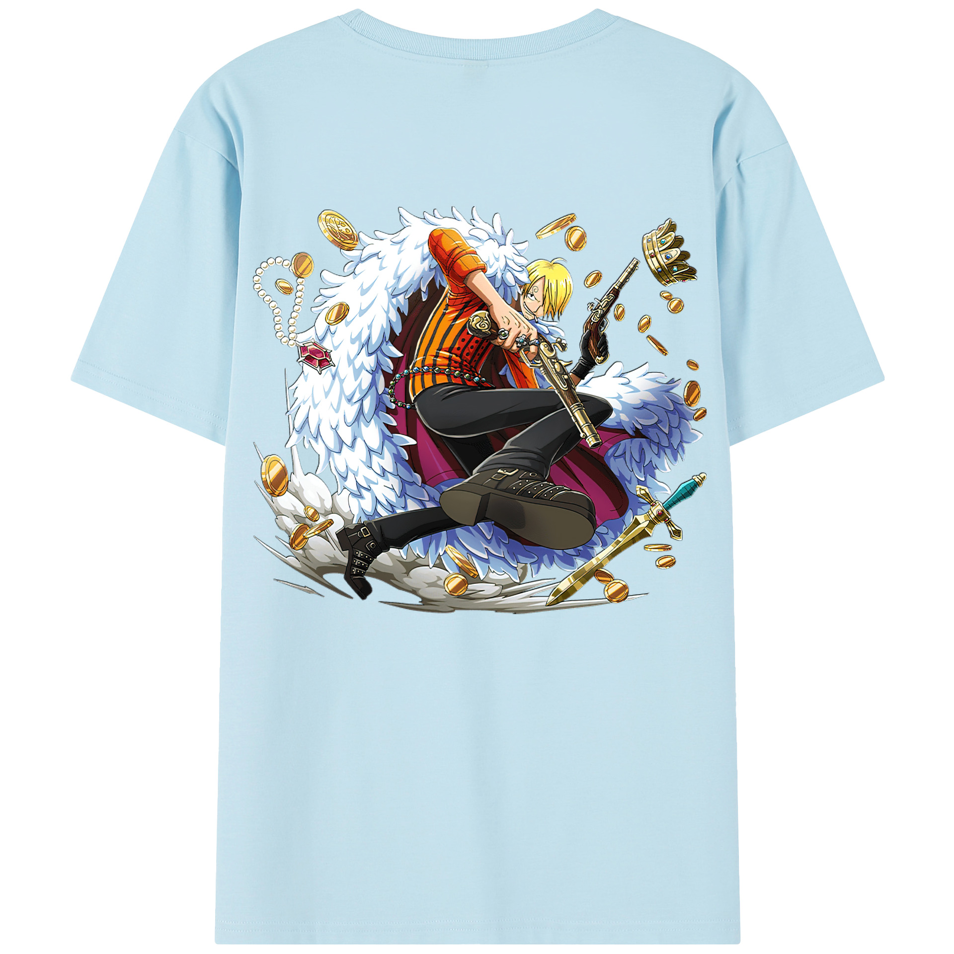 ワンピース サンジ ONE PIECE Sanji 綿100％半袖Tシャツ（背面プリント）
